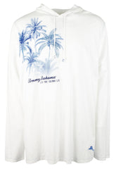 Tommy Bahama Men's Big & Tall Frond Of The Jungle Lux long Sleeve Hoodie T-Shirt 3XB White